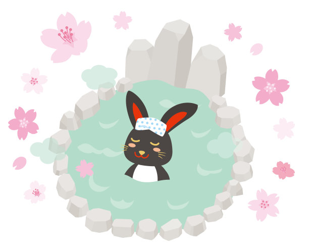 春天在户外洗澡的兔子。图片下载