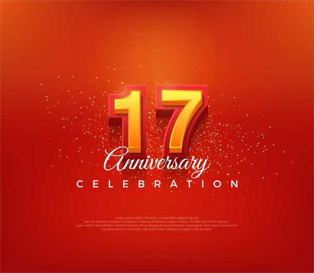 现代17号数字设计，以大胆的红色为周年庆典。图片下载