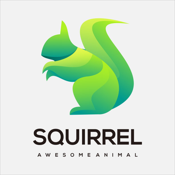 松鼠标志渐变彩色图片下载