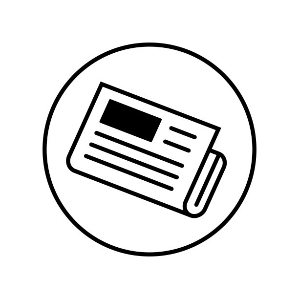 圆圆的圆圈和报纸图标。新闻发布符号。向量。图片下载