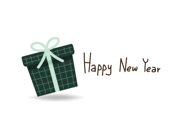 红色和绿色礼品盒矢量。红色礼盒矢量。新年快乐海报。图片下载