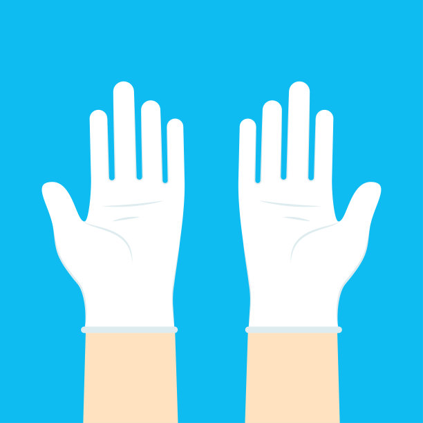 橡胶手套卡通矢量。橡胶手套标志。手向量。图片下载