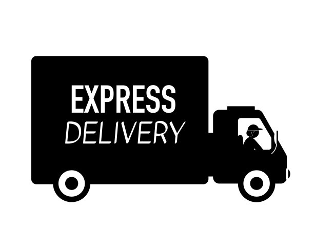 快递卡车剪影图片下载