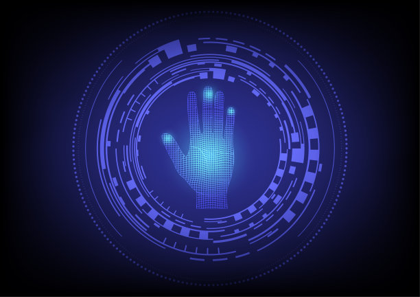 未来的手部扫描识别技术。图片下载