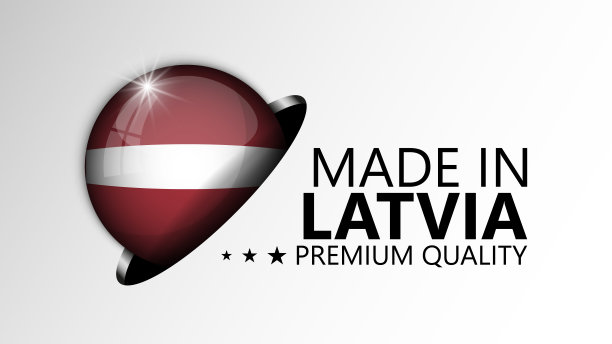 在拉脱维亚图形和标签。图片下载