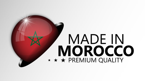 在摩洛哥制作图形和标签。图片下载