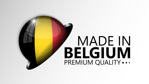 比利时制造图形和标签。图片下载