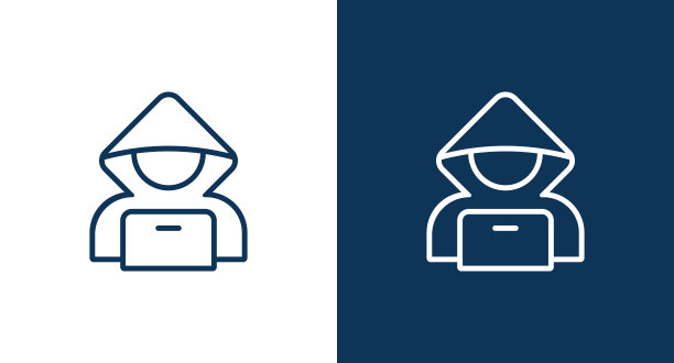 黑客轮廓图标插图孤立矢量符号符号图片下载