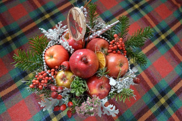 苏格兰格纹圣诞装饰图片下载