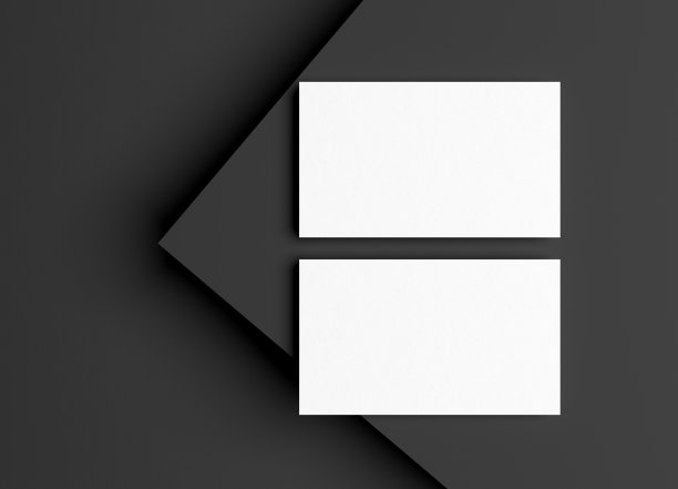 两个空白名片模板上的黑色讲台图片下载