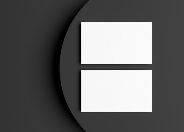 两个空白名片模板上的黑色讲台图片下载