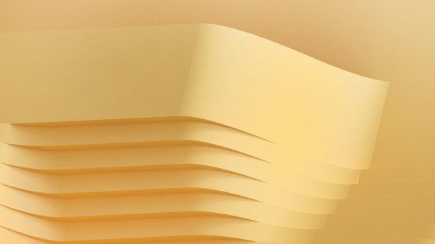 抽象的背景。剪纸的想法未来的模式和设计的发展概念折叠纸的概念和设计的黄色背景。复制空间，软件，数字-3d渲染图片下载