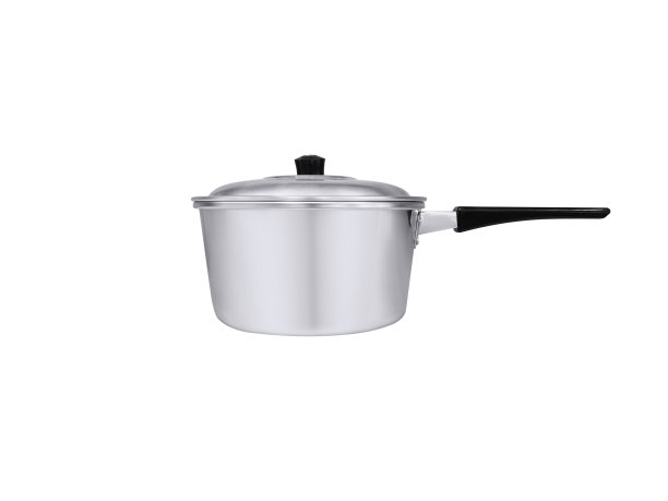 铝制锅盖，白色背景图片下载