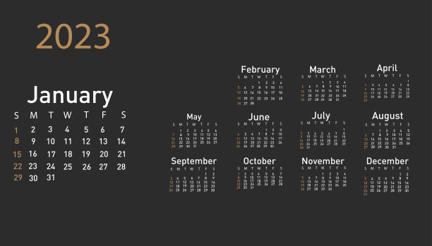 2023年矢量插图日历图片下载