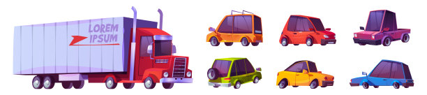 现代汽车和卡车，机动车辆图片下载