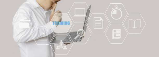 在线学习和培训在线技能开发。图片下载