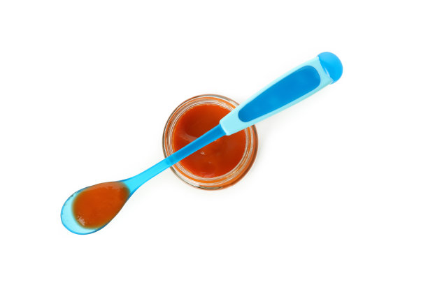 白色背景上婴儿食品的概念图片下载