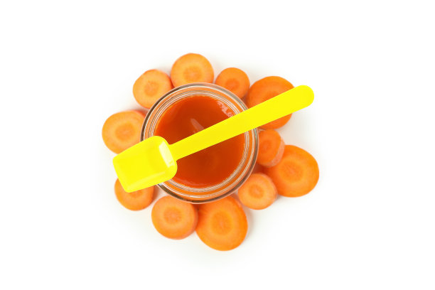 白色背景上婴儿食品的概念图片下载