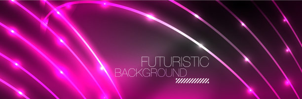 霓虹灯发光流体波线魔法能量空间图片下载