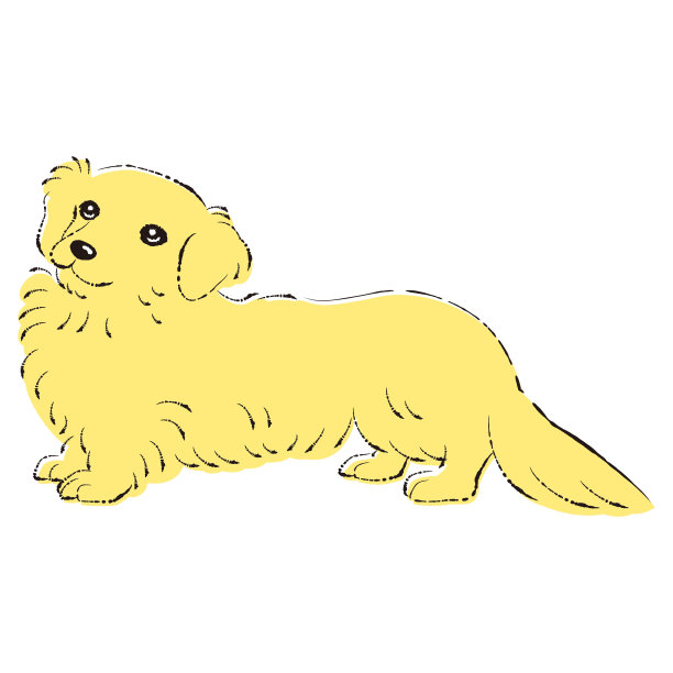 简单可爱的迷你腊肠手绘线描矢量插图图片下载