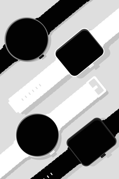 白色智能手表上的白色背景健身追踪器图片下载