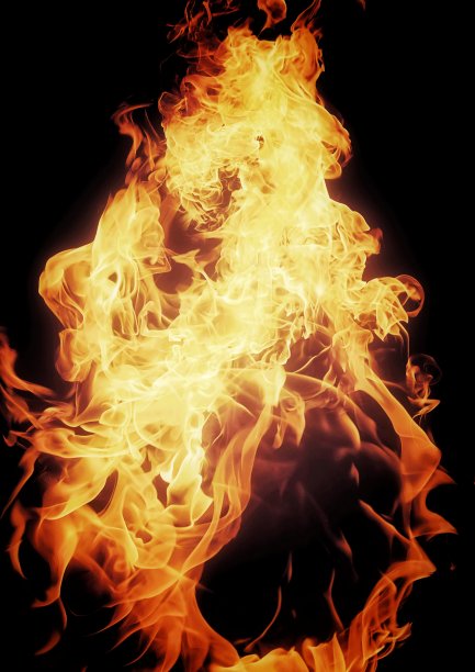 一圈燃烧的火焰的3d插图图片下载