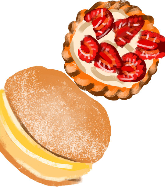 两个甜蛋糕的插图图片下载