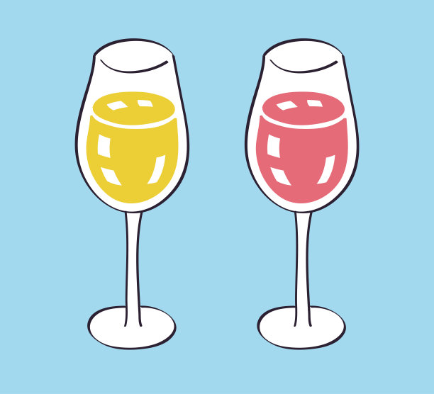 白色和红色的酒杯图片下载