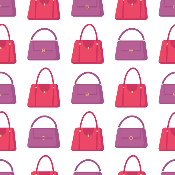 白色上有粉红色和紫色的包包图案图片下载