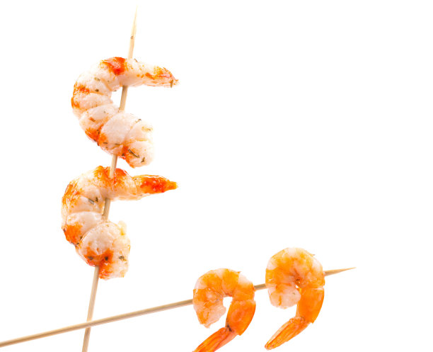 煮虾串。图片下载