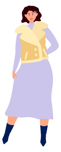 年轻女子在时尚的户外服装。时髦的人孤立于白色之上图片下载