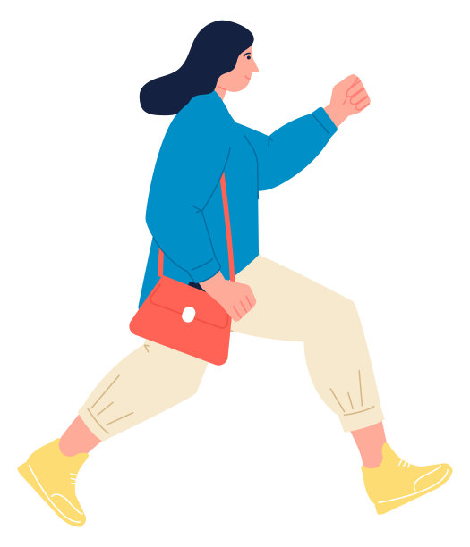 女人上班迟到，还在跑步。匆忙的女工图片下载