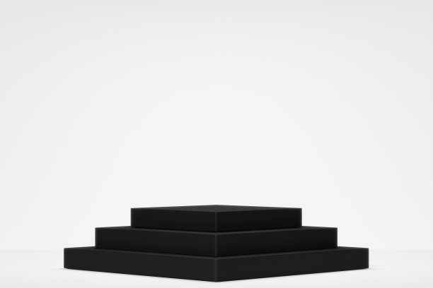 空讲台空白产品货架站立背景白色背景。3 d渲染。图片下载