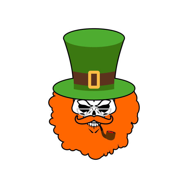 小妖精的头骨。圣帕特里克节爱尔兰假日插图图片下载