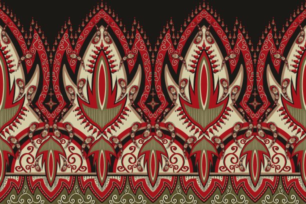 民族传统红金色边框图案。图片下载