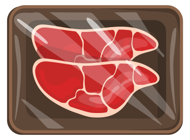 塑料包装的牛排。生牛肉制品图片下载