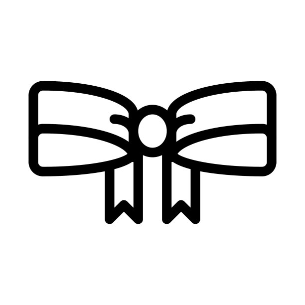 蝴蝶结彩带图标。模板设计的简单元素符号。可用于网站和移动应用。向量。图片下载