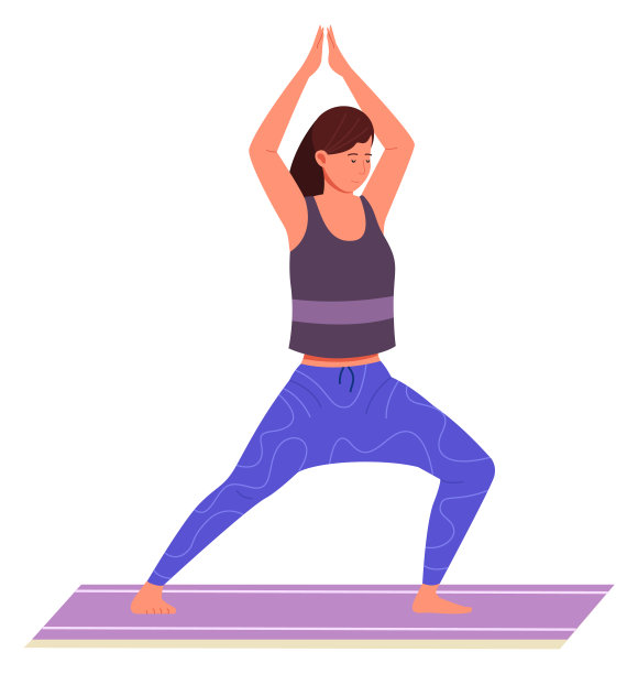 女子瑜伽姿势。平衡运动。家伸展孤立在白色上图片下载