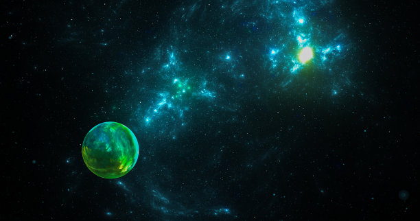 来自太空中的恒星和银河的梦幻抽象背景。分形螺旋。图片下载