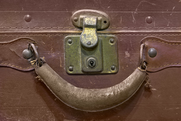 破旧的手提箱锁和把手图片下载