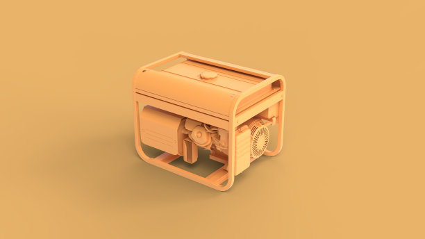 黄色室外柴油发电机3d插图图片下载