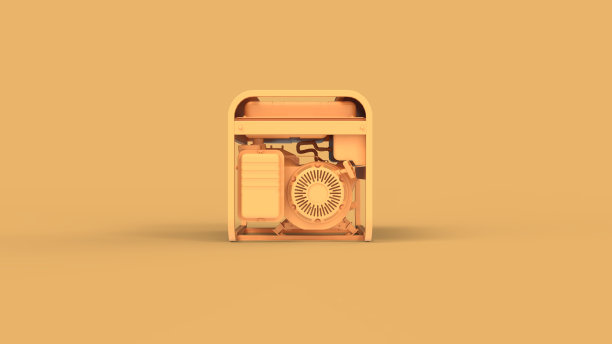 黄色室外柴油发电机3d插图图片下载