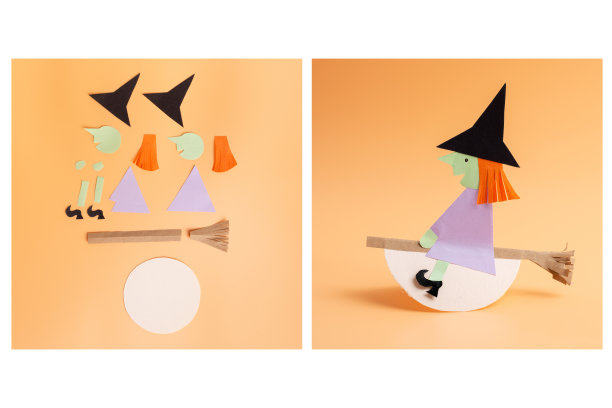 孩子们的万圣节纸工艺品图片下载