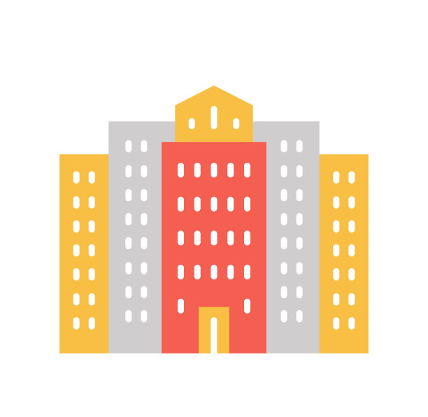 彩色高层建筑图标图片下载
