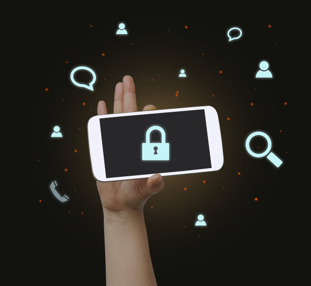 手持手机数据讲解网络安全威胁和假新闻的概念。图片下载