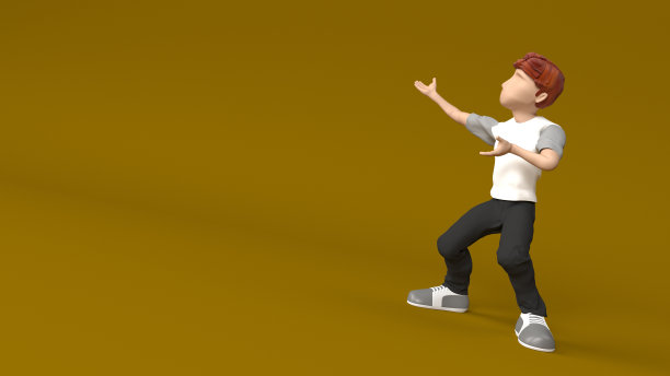 年轻人向空白的复印区展示图片下载