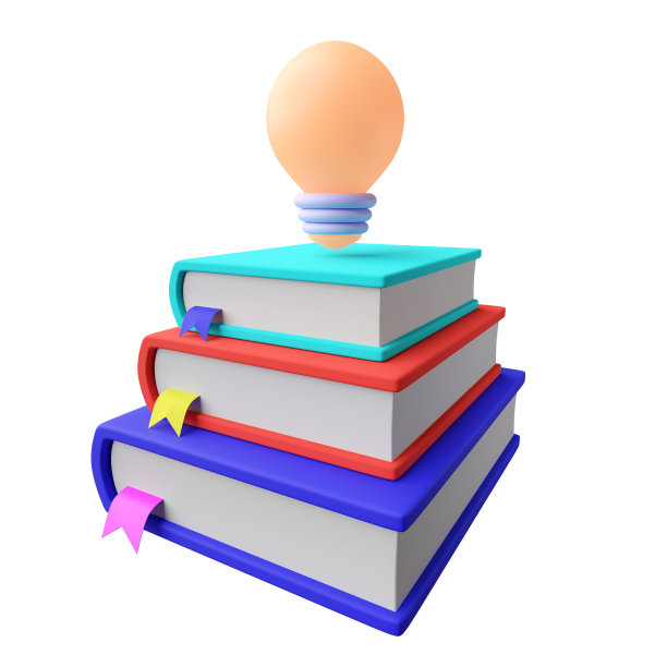 彩色的书和灯泡图片下载