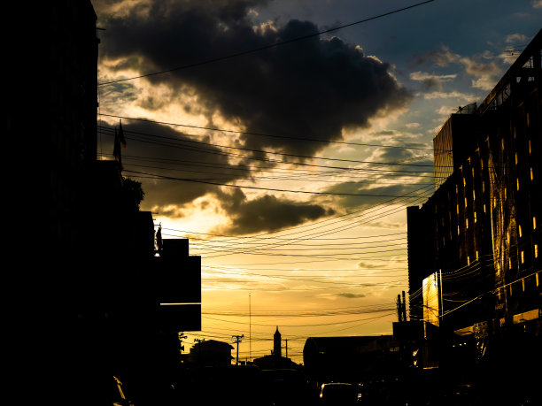 素林省生鲜市场剪影图片下载
