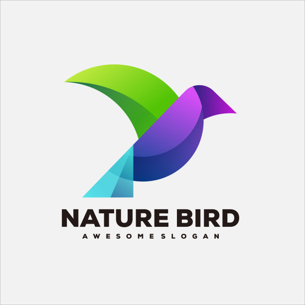 高级鸟图标渐变彩色图片下载