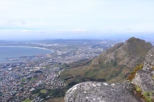 从南非桌山鸟瞰开普敦图片下载